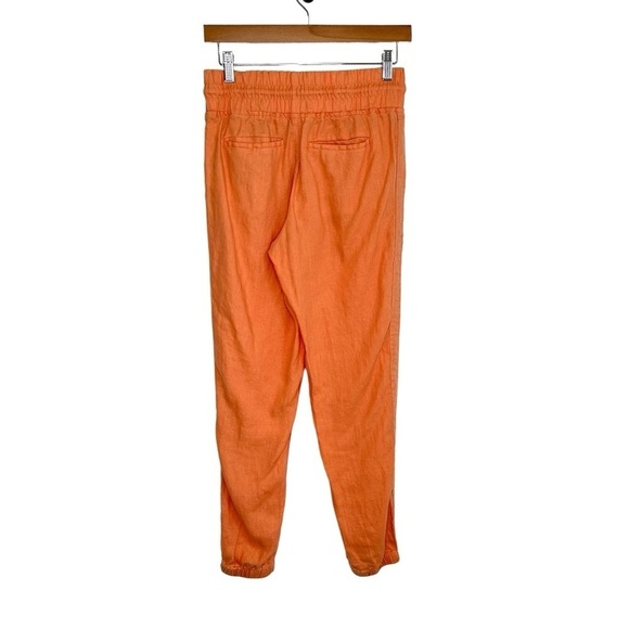 Athleta Womens Cabo Linen Joggers Size 0 Orange Drawstring Casual - Picture 4 of 9